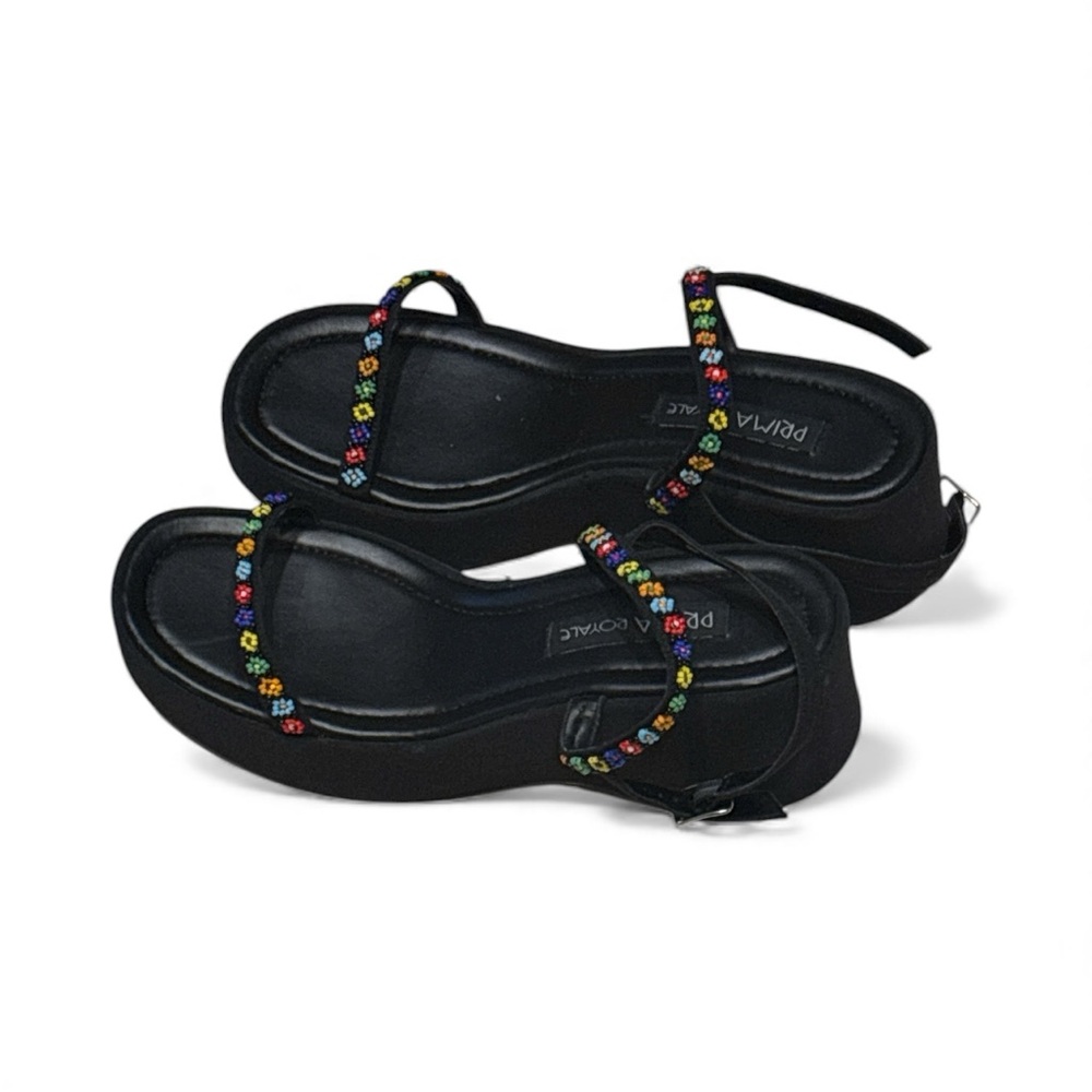 Black Beaded Sandals 90's/Y2K!!!! - Picture 3 of 3